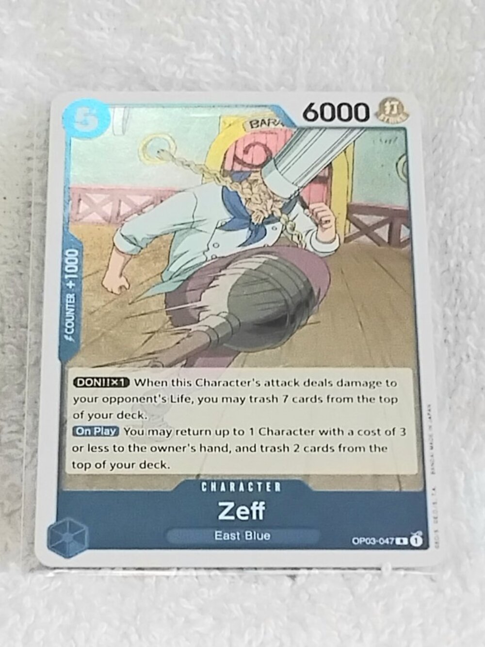 Mint One Piece Zeff Rare Character Foil Card OP03-047!!